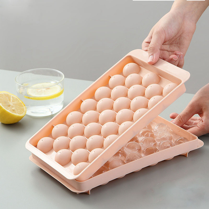 18/33 Üreges élelmiszer-minőségű PP jégkocka golyó gyémánt alakú formakészítő forma, kerek otthoni bár kiegészítők konyhai eszközök