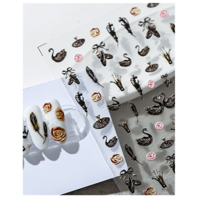 1 foi de autocolante 3D subțiri și rezistente pentru unghii, modele de siluete de pisici negre mate transparente, autocolante pentru unghii, decorațiuni, decalcomanii