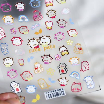 1 foi de autocolante 3D subțiri și rezistente pentru unghii, modele de siluete de pisici negre mate transparente, autocolante pentru unghii, decorațiuni, decalcomanii