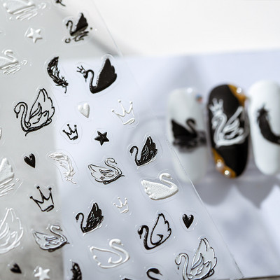 1 foi de autocolante 3D subțiri și rezistente pentru unghii, modele de siluete de pisici negre mate transparente, autocolante pentru unghii, decorațiuni, decalcomanii