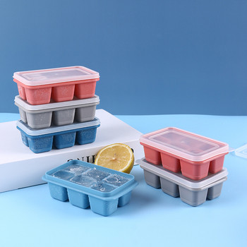 3 τεμ. Καλούπι πάγου Καλοκαίρι με Κάλυμμα Κουζίνας DIY Δίσκος πάγου Κουτί παιδικών τροφών κατηγορίας 6 σχάρες