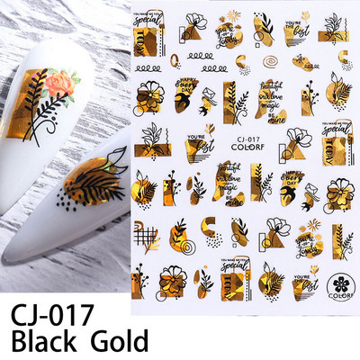 Nail Art matricák Geometria Virág Körömmatrica Kiegészítők Csúsztatók körmökhöz Design Dekoráció Fólia Körömdíszítés Kiegészítők