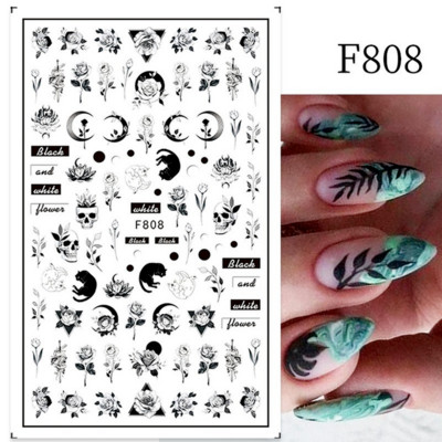 Nail Art matricák Geometria Virág Körömmatrica Kiegészítők Csúsztatók körmökhöz Design Dekoráció Fólia Körömdíszítés Kiegészítők