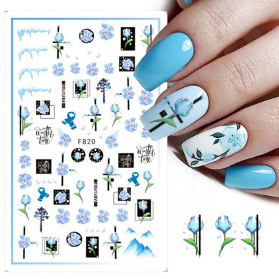 Nail Art matricák Geometria Virág Körömmatrica Kiegészítők Csúsztatók körmökhöz Design Dekoráció Fólia Körömdíszítés Kiegészítők