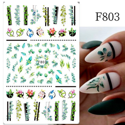Nail Art matricák Geometria Virág Körömmatrica Kiegészítők Csúsztatók körmökhöz Design Dekoráció Fólia Körömdíszítés Kiegészítők