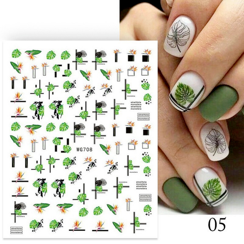 Nail Art matricák Geometria Virág Körömmatrica Kiegészítők Csúsztatók körmökhöz Design Dekoráció Fólia Körömdíszítés Kiegészítők
