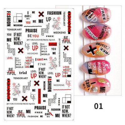 1 φύλλο Μαύρο λευκό λουλούδι σειρές 3D αυτοκόλλητο νυχιών πεταλούδα φύλλα αυτοκόλλητα συρόμενα χαρτί για νύχια Χαλκομανίες μανικιούρ Διακόσμηση