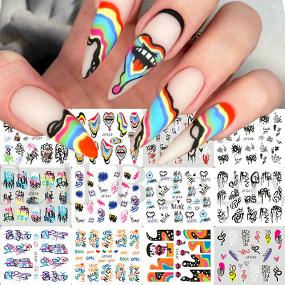 12 τμχ. Χαλκομανίες για το χειμώνα με νερό Nail Art Deer Bear Snowbird Sliders Cottage Landscape Ακουαρέλα αυτοκόλλητα νυχιών Τατουάζ GLBN2425-2436
