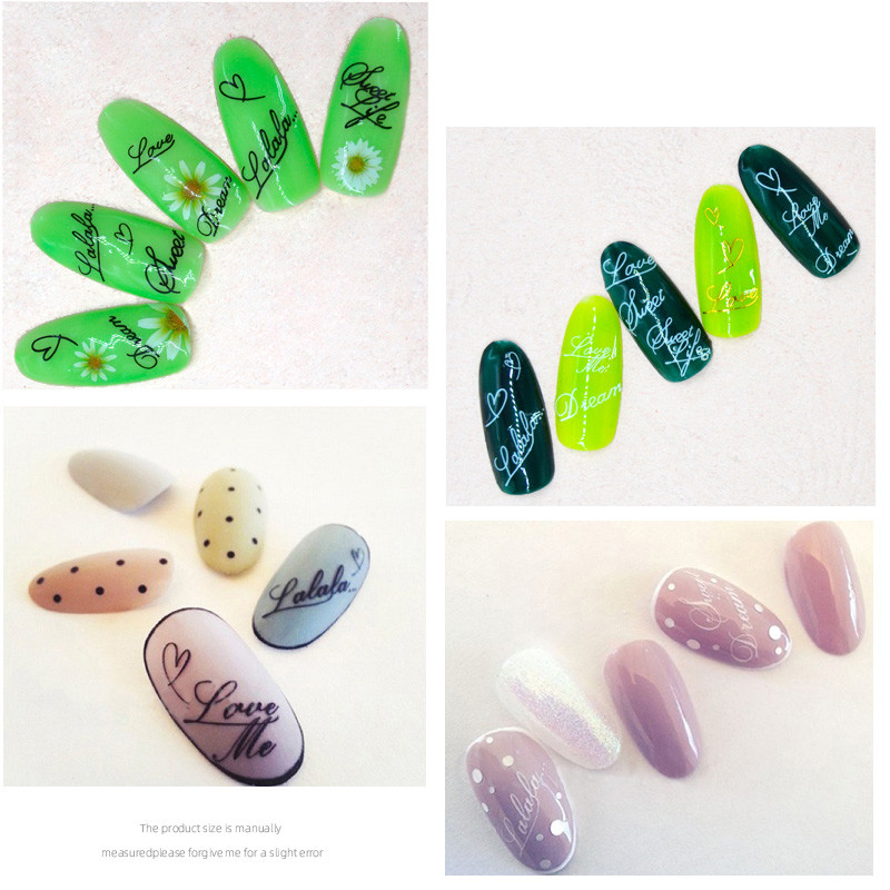 1 τεμάχιο τρισδιάστατα αυτοκόλλητα νυχιών με πολύ λεπτό γράμμα συμβουλές αυτοκόλλητα για νύχια Nail Art Αυτοκόλλητα για νύχια Street Cool σχέδιο φακέλους για νύχια μανικιούρ