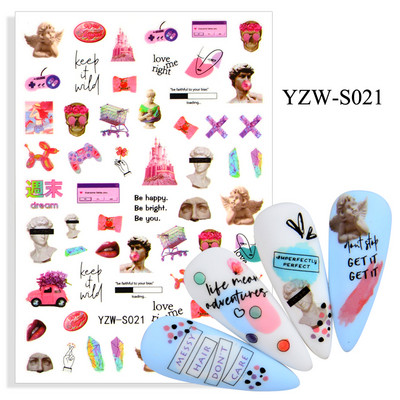 2023 ÚJ Körömmatrica Női Arc Vázlat Absztrakt Kép Szexi Lány Nail Art Öntapadó Matricák Tetoválások Csúsztatók Manikűr Barkácseszközök