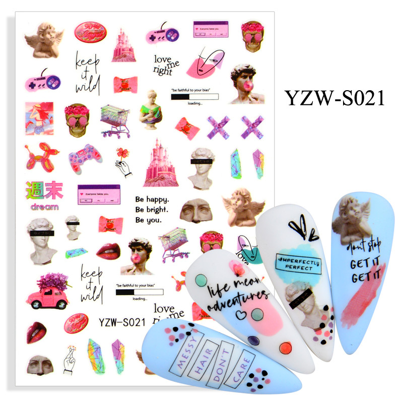 2023 ÚJ Körömmatrica Női Arc Vázlat Absztrakt Kép Szexi Lány Nail Art Öntapadó Matricák Tetoválások Csúsztatók Manikűr Barkácseszközök