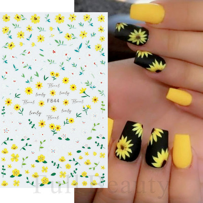 3D Sakura Fecske matricák körömön Nap Virág Levél Madár Rajzfilm Orchidea Csúsztató Vízfesték Köröm Design Manikűr SAF844-853