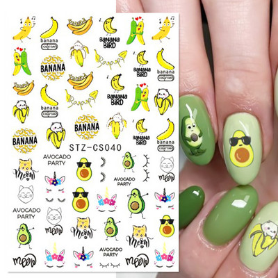 3D Sakura Fecske matricák körömön Nap Virág Levél Madár Rajzfilm Orchidea Csúsztató Vízfesték Köröm Design Manikűr SAF844-853