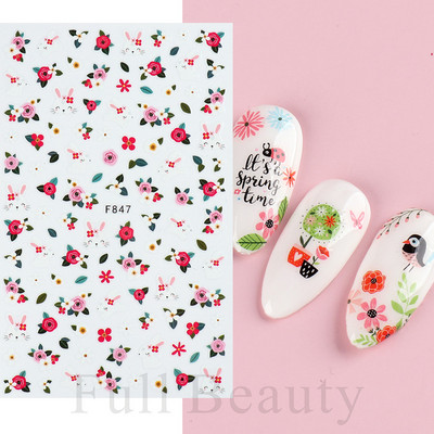 3D Sakura Fecske matricák körömön Nap Virág Levél Madár Rajzfilm Orchidea Csúsztató Vízfesték Köröm Design Manikűr SAF844-853