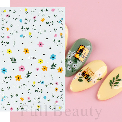 3D Sakura Fecske matricák körömön Nap Virág Levél Madár Rajzfilm Orchidea Csúsztató Vízfesték Köröm Design Manikűr SAF844-853