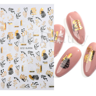 3D Sakura Fecske matricák körömön Nap Virág Levél Madár Rajzfilm Orchidea Csúsztató Vízfesték Köröm Design Manikűr SAF844-853