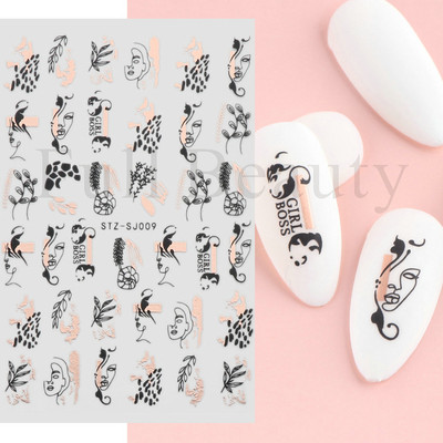 3D Sakura Fecske matricák körömön Nap Virág Levél Madár Rajzfilm Orchidea Csúsztató Vízfesték Köröm Design Manikűr SAF844-853
