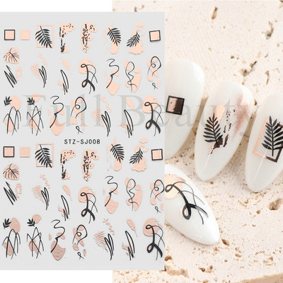 3D Sakura Fecske matricák körömön Nap Virág Levél Madár Rajzfilm Orchidea Csúsztató Vízfesték Köröm Design Manikűr SAF844-853