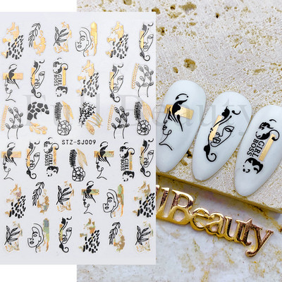 3D Sakura Fecske matricák körömön Nap Virág Levél Madár Rajzfilm Orchidea Csúsztató Vízfesték Köröm Design Manikűr SAF844-853