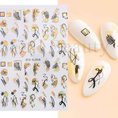3D Sakura Fecske matricák körömön Nap Virág Levél Madár Rajzfilm Orchidea Csúsztató Vízfesték Köröm Design Manikűr SAF844-853