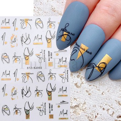 3D Sakura Fecske matricák körömön Nap Virág Levél Madár Rajzfilm Orchidea Csúsztató Vízfesték Köröm Design Manikűr SAF844-853