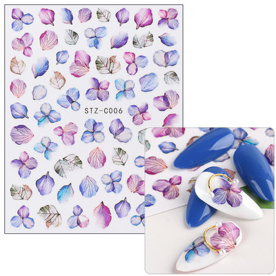 3D Sakura Fecske matricák körömön Nap Virág Levél Madár Rajzfilm Orchidea Csúsztató Vízfesték Köröm Design Manikűr SAF844-853