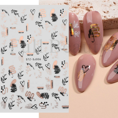 3D Sakura Fecske matricák körömön Nap Virág Levél Madár Rajzfilm Orchidea Csúsztató Vízfesték Köröm Design Manikűr SAF844-853