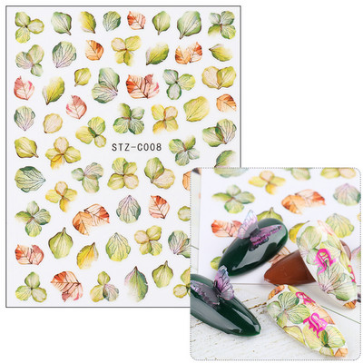 3D Sakura Fecske matricák körömön Nap Virág Levél Madár Rajzfilm Orchidea Csúsztató Vízfesték Köröm Design Manikűr SAF844-853