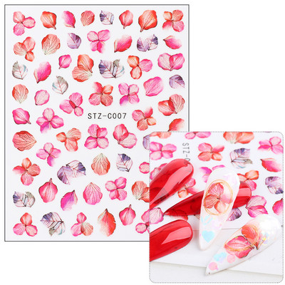 3D Sakura Fecske matricák körömön Nap Virág Levél Madár Rajzfilm Orchidea Csúsztató Vízfesték Köröm Design Manikűr SAF844-853