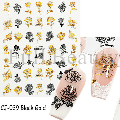 3D стикери за нокти за Свети Валентин Романтичен анимационен любовник Червена роза Целувка на булката Плъзгачи Пълна опаковка Аксесоари за нокти GLCJ037-45