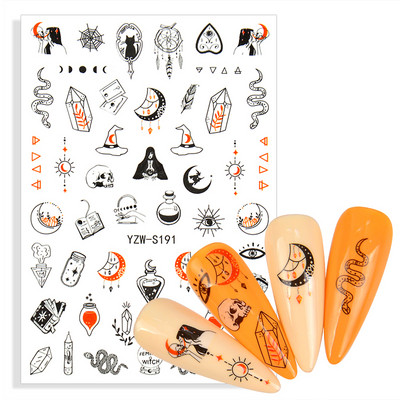 3D matricák a körmökön Geometria Hold Nap köröm matrica Pillangó Lotus csúszkák körmökhöz Manikűr Decoraciones Kiegészítők