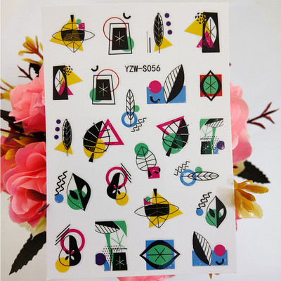 3D matricák a körmökön Geometria Hold Nap köröm matrica Pillangó Lotus csúszkák körmökhöz Manikűr Decoraciones Kiegészítők