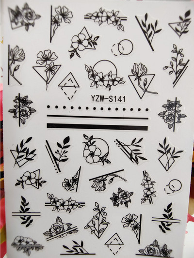 3D matricák a körmökön Geometria Hold Nap köröm matrica Pillangó Lotus csúszkák körmökhöz Manikűr Decoraciones Kiegészítők