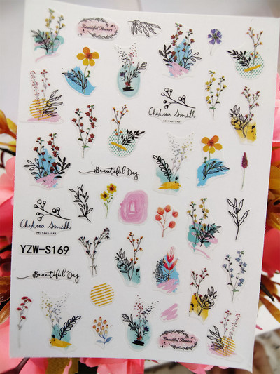 3D matricák a körmökön Geometria Hold Nap köröm matrica Pillangó Lotus csúszkák körmökhöz Manikűr Decoraciones Kiegészítők