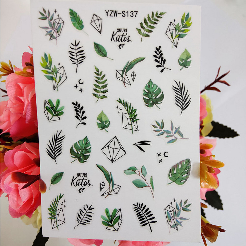 3D matricák a körmökön Geometria Hold Nap köröm matrica Pillangó Lotus csúszkák körmökhöz Manikűr Decoraciones Kiegészítők