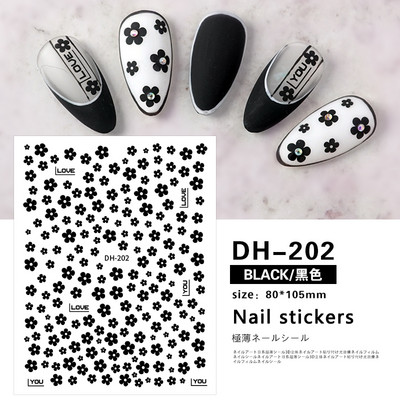 Αυτοκόλλητα νυχιών Λευκά πέταλα από άνθη κερασιού Sakura Roses Daisy Flowers Πίσω Κόλλα Αυτοκόλλητα νυχιών Διακόσμηση για Συμβουλές νυχιών Beauty