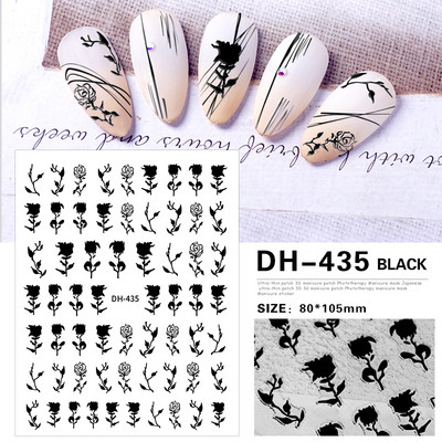 Αυτοκόλλητα νυχιών Λευκά πέταλα από άνθη κερασιού Sakura Roses Daisy Flowers Πίσω Κόλλα Αυτοκόλλητα νυχιών Διακόσμηση για Συμβουλές νυχιών Beauty