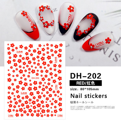 Αυτοκόλλητα νυχιών Λευκά πέταλα από άνθη κερασιού Sakura Roses Daisy Flowers Πίσω Κόλλα Αυτοκόλλητα νυχιών Διακόσμηση για Συμβουλές νυχιών Beauty