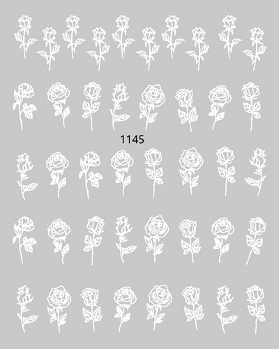 Αυτοκόλλητα νυχιών Λευκά πέταλα από άνθη κερασιού Sakura Roses Daisy Flowers Πίσω Κόλλα Αυτοκόλλητα νυχιών Διακόσμηση για Συμβουλές νυχιών Beauty