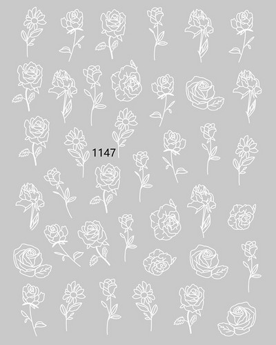 Αυτοκόλλητα νυχιών Λευκά πέταλα από άνθη κερασιού Sakura Roses Daisy Flowers Πίσω Κόλλα Αυτοκόλλητα νυχιών Διακόσμηση για Συμβουλές νυχιών Beauty