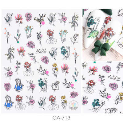 Τρισδιάστατο αυτοκόλλητο για την Ημέρα του Αγίου Βαλεντίνου Χαριτωμένο κορίτσι εραστής επιστολή με συρόμενα αυτοκόλλητα καρτούν Αυτοκόλλητα με πλήρη περιτύλιξη Αξεσουάρ τέχνης νυχιών TRF106