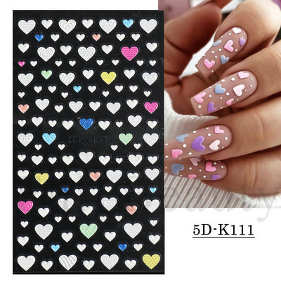 Χαριτωμένο μελόψωμο Man Polar Bear 5D ανάγλυφο αυτοκόλλητο νυχιών Decal Λευκή νιφάδα χιονιού Χριστουγεννιάτικο ντεκόρ Χειμερινό χαραγμένο ρυθμιστικό PPSTZ-5D63