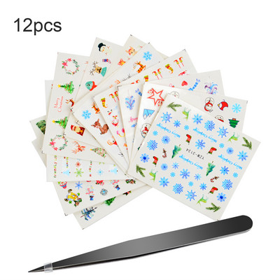 1 pintset +12 küünekleebis vesi lill liblikas kleebised kleebised palju küünte tätoveering DIY täisliigur maniküüri kaunistused