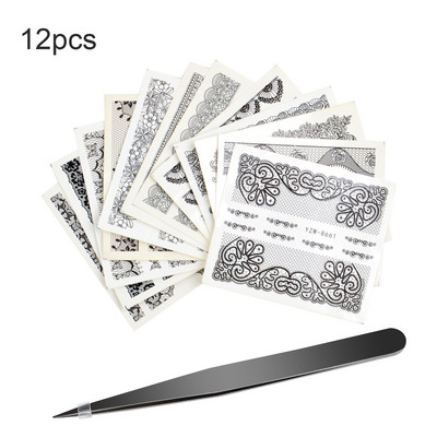 1 pintset +12 küünekleebis vesi lill liblikas kleebised kleebised palju küünte tätoveering DIY täisliigur maniküüri kaunistused
