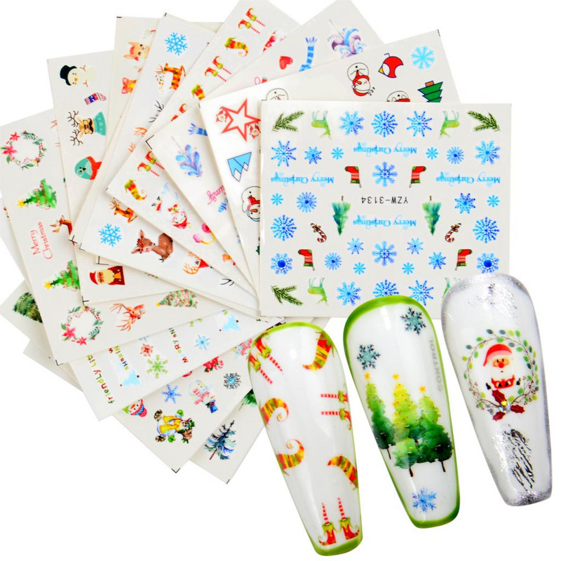 1 pensetă + 12 autocolant pentru unghii, flori de apă, decalcomanii, fluturi, o mulțime de autocolante pentru arta unghiilor, tatuaj, decorațiuni pentru manichiură