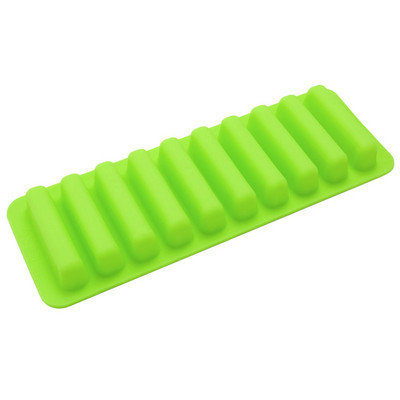 Lumea siliconului Cilindru în formă de deget cu 10 găuri Formă pentru cuburi de gheață din silicon pentru brioșe pentru prăjituri înghețată, ciocolată