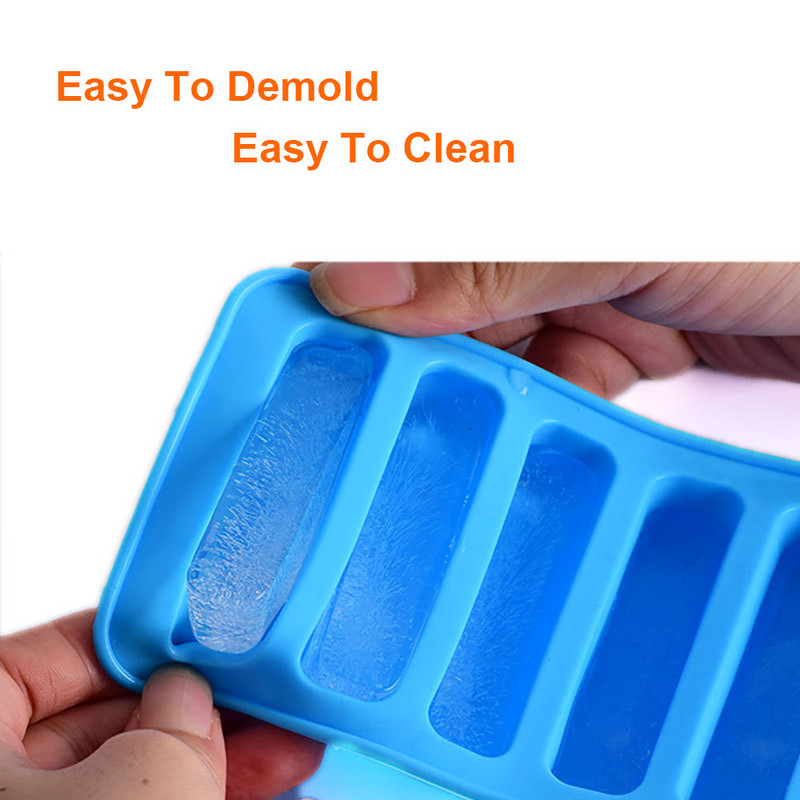 Lumea siliconului Cilindru în formă de deget cu 10 găuri Formă pentru cuburi de gheață din silicon pentru brioșe pentru prăjituri înghețată, ciocolată