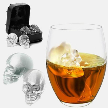 3D Skull Silicone Mold Ice Cube Maker Δίσκος φόρμας σοκολάτας Ice cream DIY Tool Whisky Wine Cocktail Ice Cube Best Sellers
