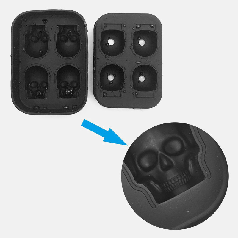 3D kaukolės silikoninių formų ledo kubelių gaminimo aparatas šokolado formelių padėklas ledams pasidaryk pats įrankis Viskio vyno kokteilis ledo kubeliai perkamiausi