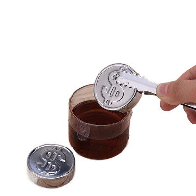 1 bucată monedă rotundă din oțel inoxidabil răcitor de bere pentru băuturi cub de gheață înghețat rapid Instrumente de bar pentru petreceri